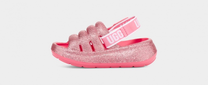 Ugg Toddler Sport Yeah Glitter Badtofflor Tofflor Barn Rosa | Sverige-93208