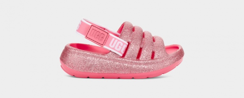 Ugg Toddler Sport Yeah Glitter Badtofflor Tofflor Barn Rosa | Sverige-93208