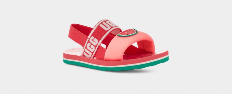 Ugg Toddler Zuma Slingback Watermelon Stuffie Sandaler Barn Rosa | Sverige-74123