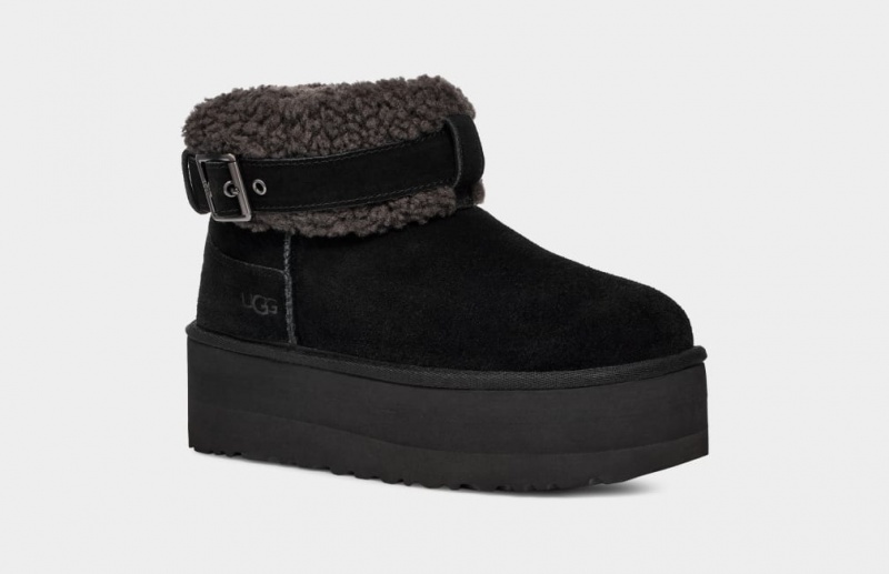 Ugg Ultra Mini Belted Roller Stövlar Dam Svarta | Sverige-84730