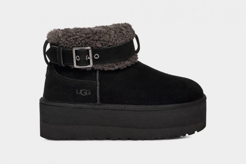 Ugg Ultra Mini Belted Roller Stövlar Dam Svarta | Sverige-84730