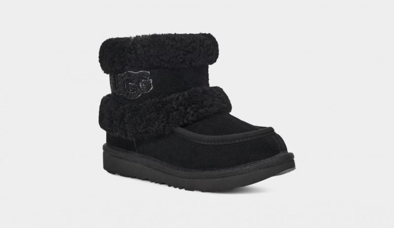 Ugg Ultra Mini UGG Fluff Stövlar Barn Svarta | Sverige-74913