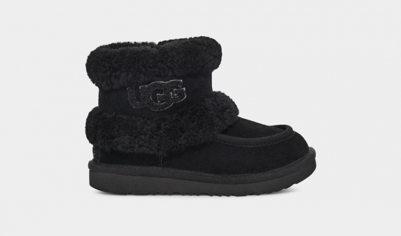 Ugg Ultra Mini UGG Fluff Stövlar Barn Svarta | Sverige-74913