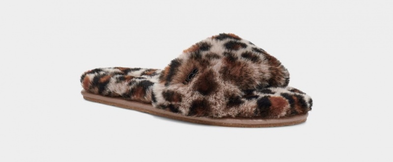 Ugg W Fluff Badtofflor II Leopard Tofflor Dam Leopard | Sverige-26730