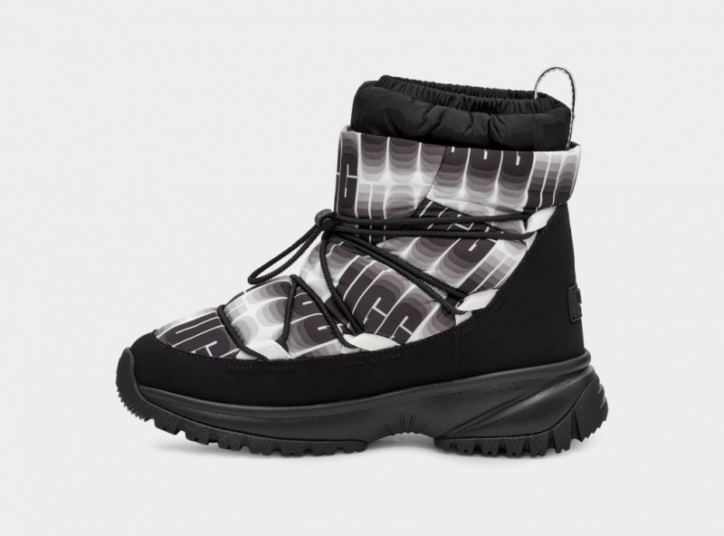 Ugg Yose Puffer Wavelength Stövlar Dam Svarta Vita | Sverige-09258