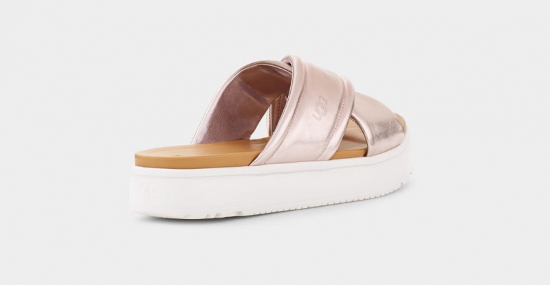 Ugg Zayne Crossband Metallic Sandaler Dam Rosa Guld Metal | Sverige-26195